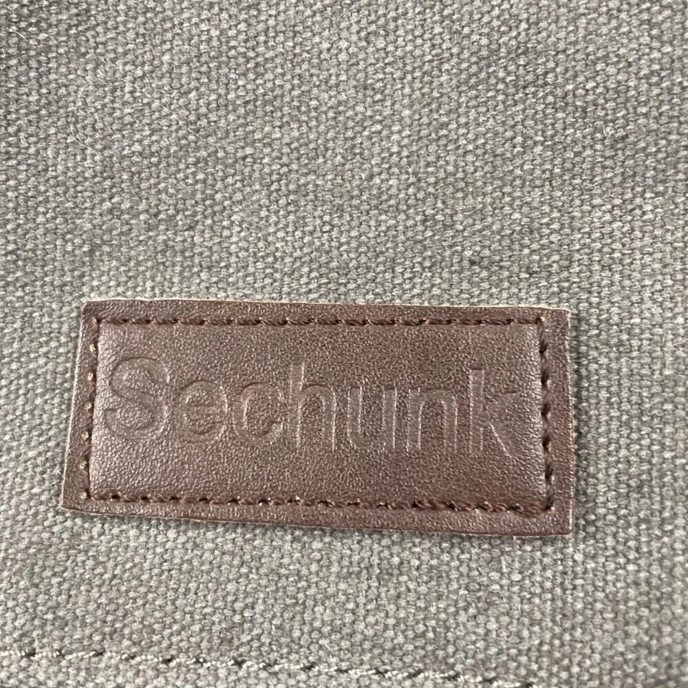 Sechunk Travel Crossbody Shoulder Bag Gray Canvas Front Flap Multiple Pockets